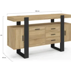 Buffet 140 cm bois et nois