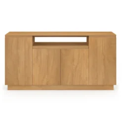 Buffet 160 cm 4 portes avec niche centrale effet bois