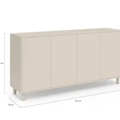 Buffet 160 cm 4 portes bois coloris beige