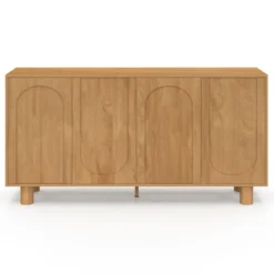Buffet 160 cm 4 portes design arche bois façon chêne