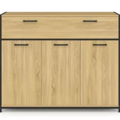 Buffet 100 cm 3 portes et 1 tiroir design industriel