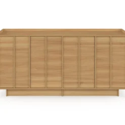Buffet 160 cm 4 portes façon hêtre design minimaliste
