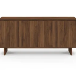 Buffet 160 cm YURI 4 portes effet noyer