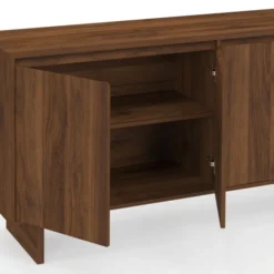 Buffet 160 cm YURI 4 portes effet noyer