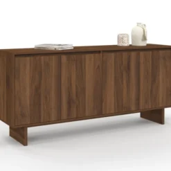 Buffet 160 cm YURI 4 portes effet noyer