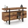 Buffet de salon industriel 4 portes bois et noir