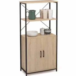 Buffet haut style industriel 2 portes avec étagères