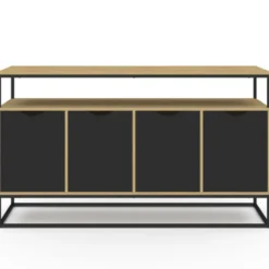 Buffet industriel avec 4 portes noires