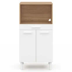 Buffet mi-haut 60 cm 1 tiroir 2 portes blanc