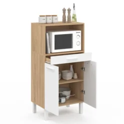 Buffet mi-haut 60 cm 1 tiroir 2 portes blanc
