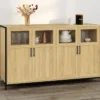 Buffet 4 portes avec vitrines 140cm design industriel