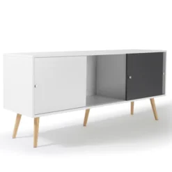 Buffet scandinave bois blanc et gris EFFIE