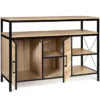 Buffet style industriel bois et métal noir 100 cm