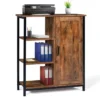 Buffet style industriel effet bois vieilli 70 cm