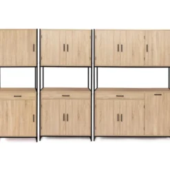 Buffet vaisselier industriel 80 cm 4 portes 1 tiroir