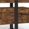 Buffet XXL bois et noir à l’effet vieilli de 180 cm avec 4 portes et 3 tiroirs