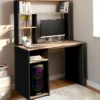 Bureau avec rangements noir et bois