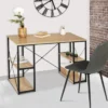 Bureau avec étagères style industriel en métal et bois
