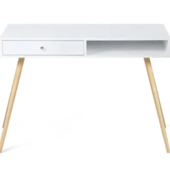 Bureau style scandinave bois blanc