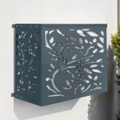 Cache climatiseur en métal gris anthracite protection unité extérieur 95 x 50 x 80 cm