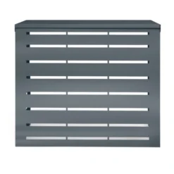 Cache climatiseur en métal gris anthracite protection unité extérieur 110 x 55 x 80 cm
