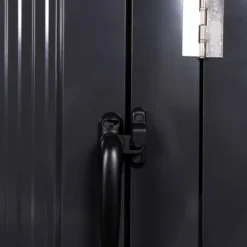 Cache poubelle double en acier gris pour extérieur