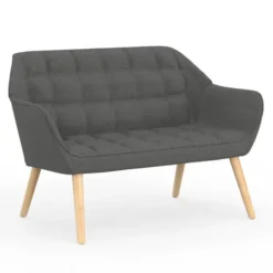 Canapé banquette en tissu gris anthracite