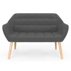 Canapé banquette en tissu gris anthracite