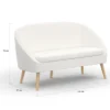 Canapé banquette tissu bouclette blanc