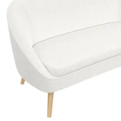 Canapé banquette tissu bouclette blanc
