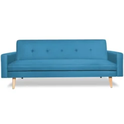 Canapé bleu canard scandinave 3 places convertible