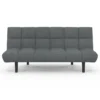 Canapé clic clac 3 places capitonné SALOME en tissu gris anthracite