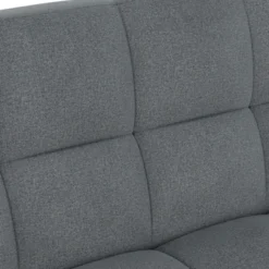 Canapé clic clac 3 places capitonné SALOME en tissu gris anthracite
