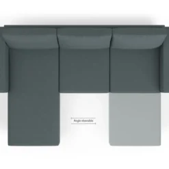Canapé d’angle 200 cm réversible gris anthracite