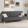 Canapé droit convertible 3 places gris