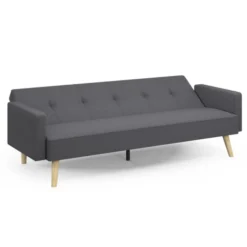 Canapé droit convertible 3 places gris