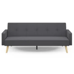 Canapé droit convertible 3 places gris