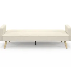 Canapé droit scandinave 3 places convertible velours côtelé beige
