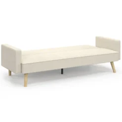 Canapé droit scandinave 3 places convertible velours côtelé beige