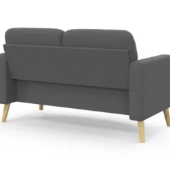 Canapé droit scandinave 2 places en tissu gris anthracite