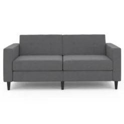 Canapé fixe moderne 3 places 180 cm en tissu gris anthracite