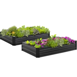 Carrés potager en métal gris