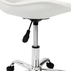 Chaise de bureau scandinave blanche à roulettes