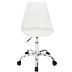 Chaise de bureau scandinave blanche à roulettes