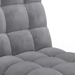 Chaise de sol pliante 15 positions en velours gris anthracite