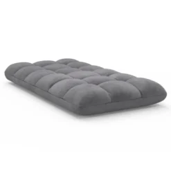 Chaise de sol pliante 15 positions en velours gris anthracite