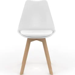Chaises blanches scandinaves salle à manger : lot de 8