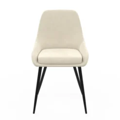 Chaises confortables en velours beige avec accoudoirs