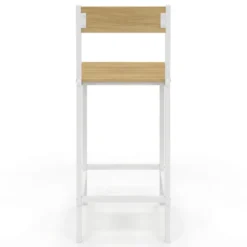 Chaises de bar industrielles métal et bois avec dossier x4