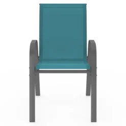 Chaises de jardin empilables bleu canard : lot de 6